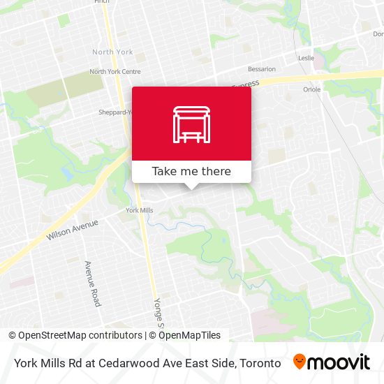 York Mills Rd at Cedarwood Ave East Side map