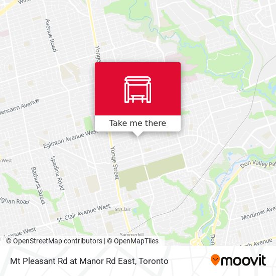 Mt Pleasant Rd at Manor Rd East map