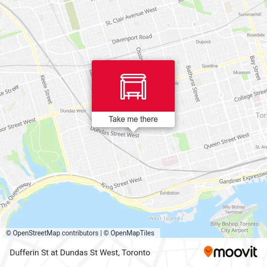 Dufferin St at Dundas St West map