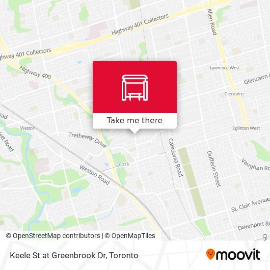 Keele St at Greenbrook Dr map