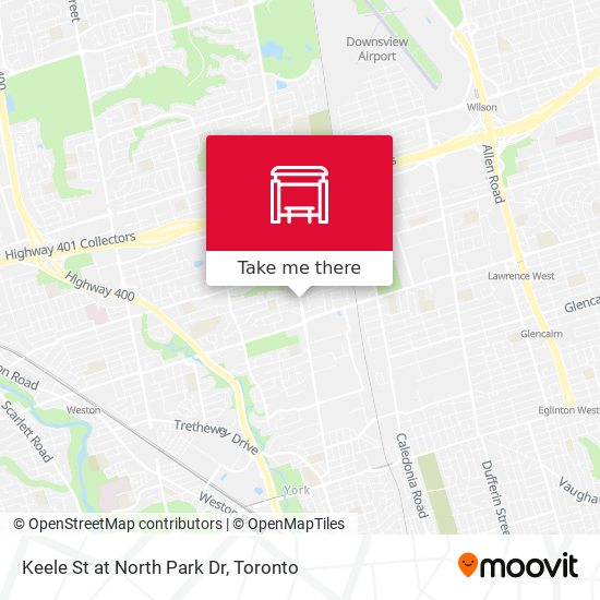 Keele St at North Park Dr map