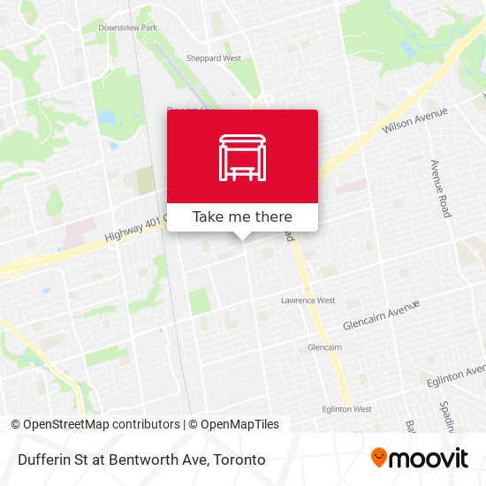 Dufferin St at Bentworth Ave map