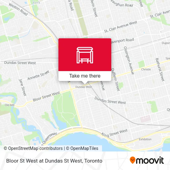 Bloor St West at Dundas St West map