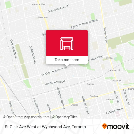 St Clair Ave West at Wychwood Ave map