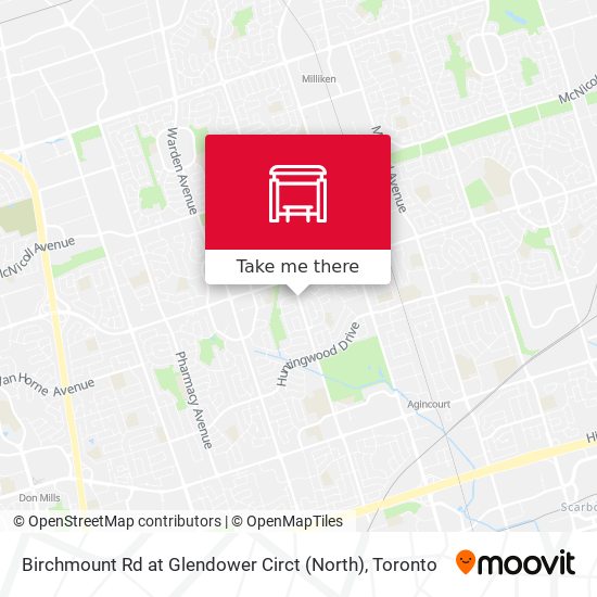 Birchmount Rd at Glendower Circt (North) map