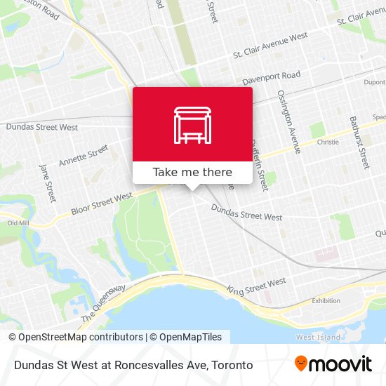 Dundas St West at Roncesvalles Ave map