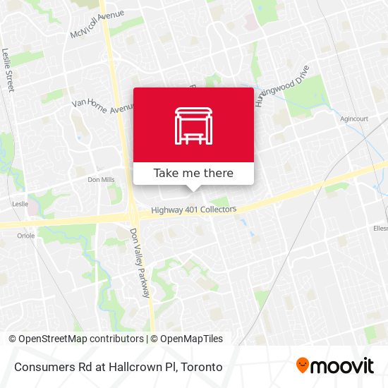 Consumers Rd at Hallcrown Pl map