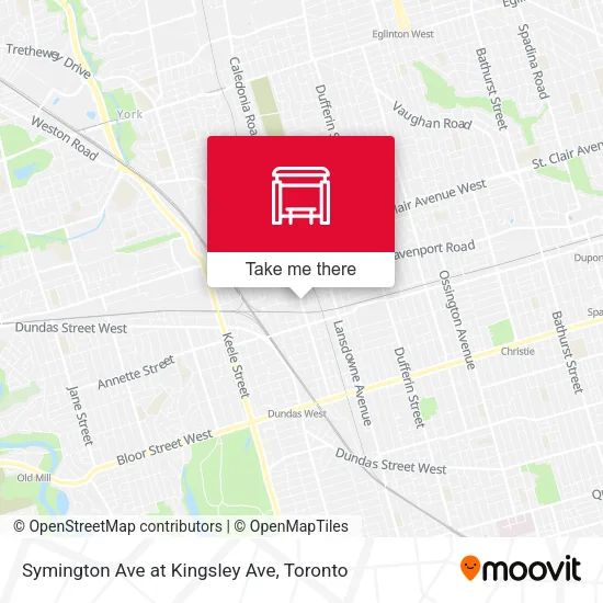 Symington Ave at Kingsley Ave map