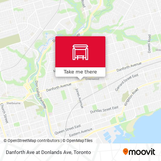 Danforth Ave at Donlands Ave map