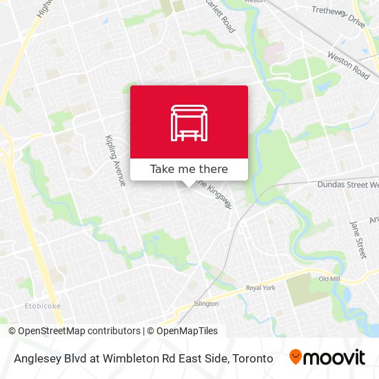 Anglesey Blvd at Wimbleton Rd East Side map