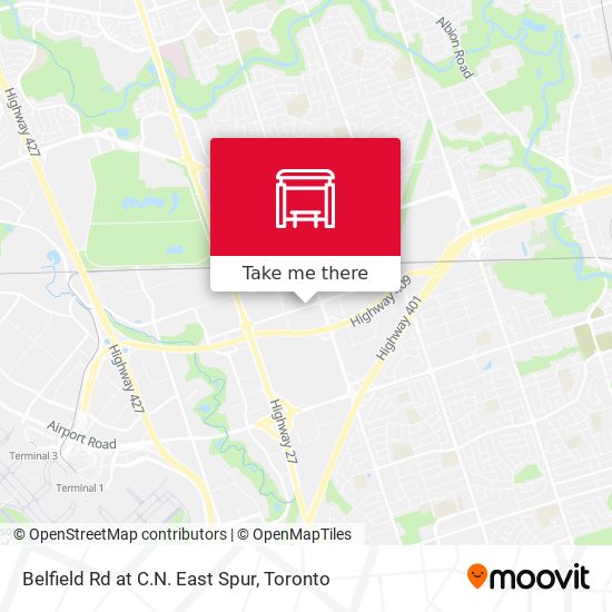 Belfield Rd at C.N. East Spur map