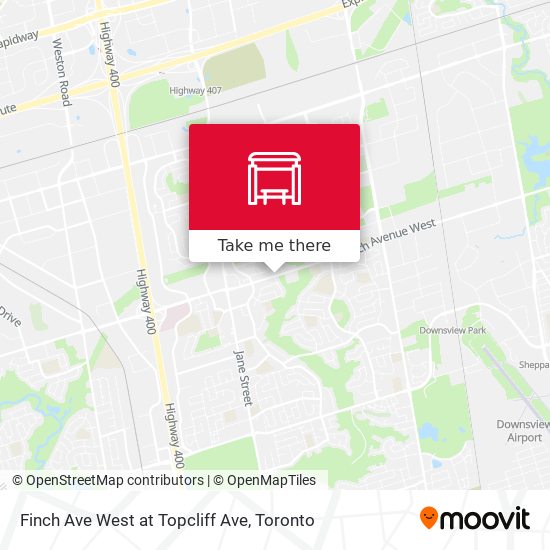 Finch Ave West at Topcliff Ave map