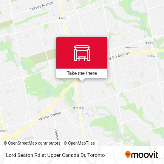 Lord Seaton Rd at Upper Canada Dr map