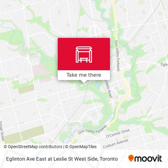 Eglinton Ave East at Leslie St West Side map