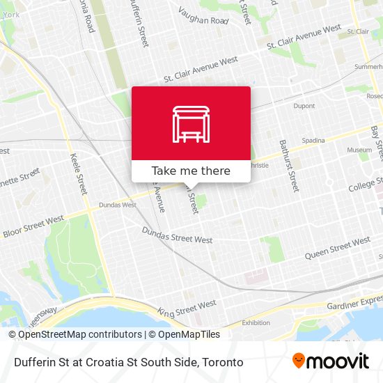 Dufferin St at Croatia St South Side map