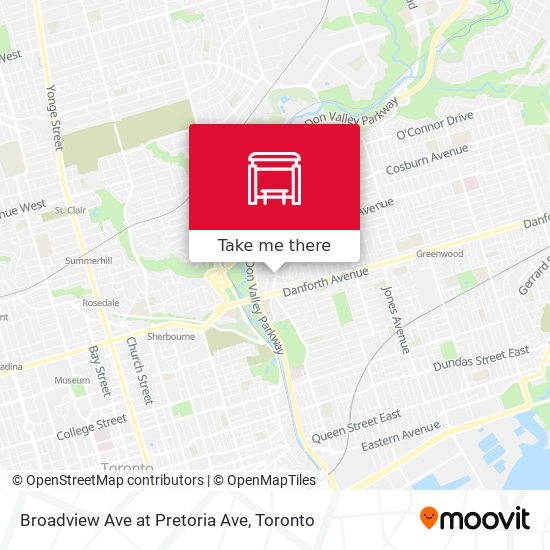 Broadview Ave at Pretoria Ave map