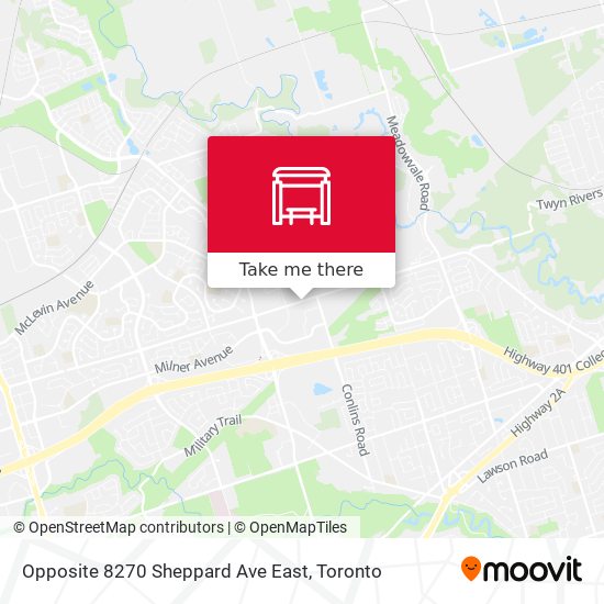 Opposite 8270 Sheppard Ave East map