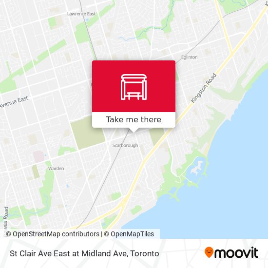 St Clair Ave East at Midland Ave map