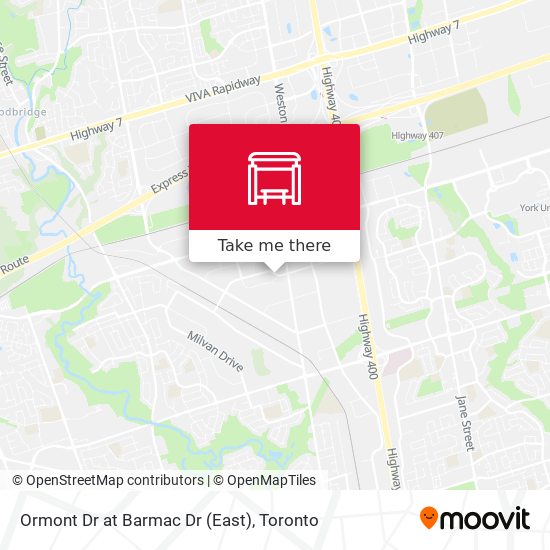 Ormont Dr at Barmac Dr (East) map