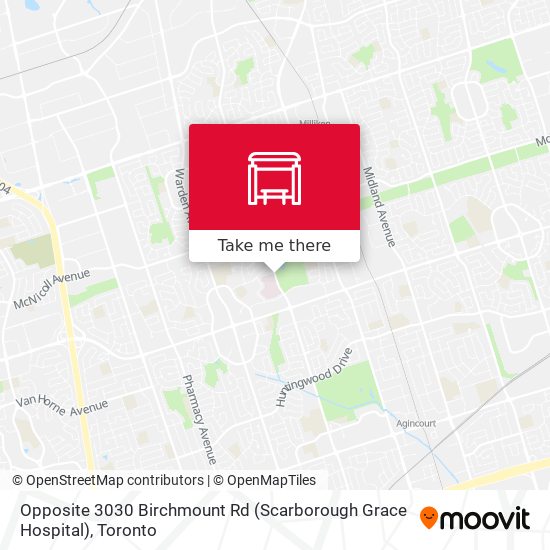 Opposite 3030 Birchmount Rd (Scarborough Grace Hospital) map