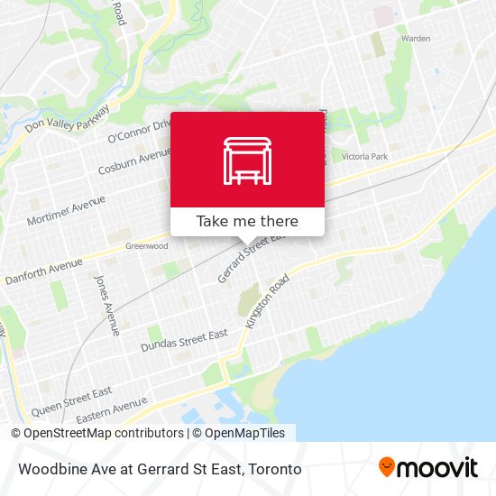Woodbine Ave at Gerrard St East map