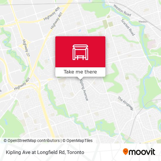 Kipling Ave at Longfield Rd map