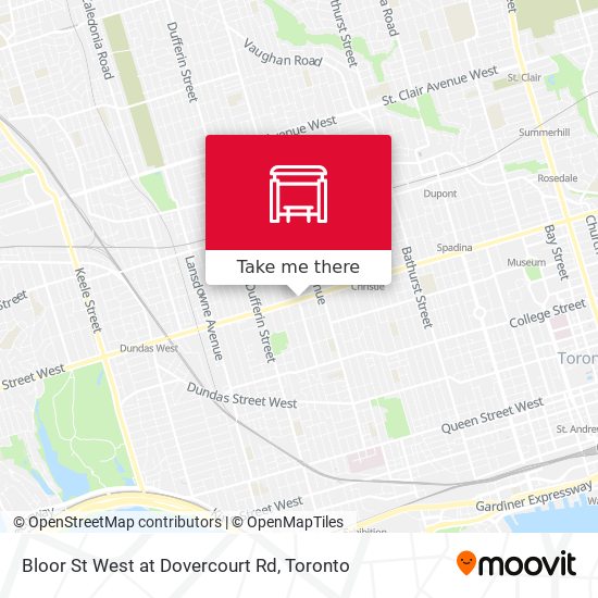 Bloor St West at Dovercourt Rd map