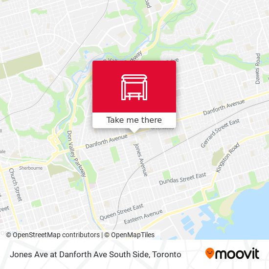 Jones Ave at Danforth Ave South Side map