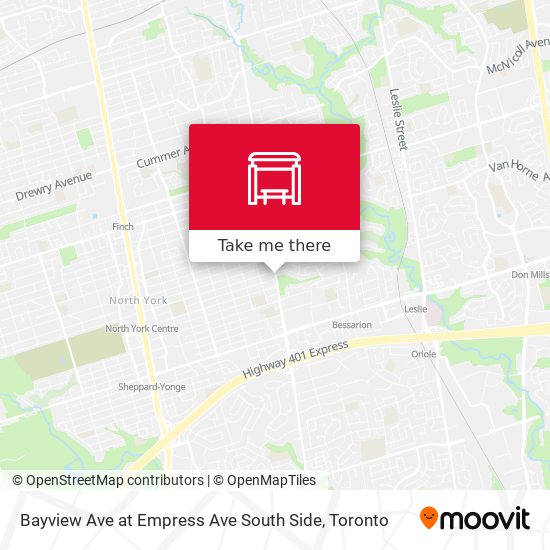 Bayview Ave at Empress Ave South Side map
