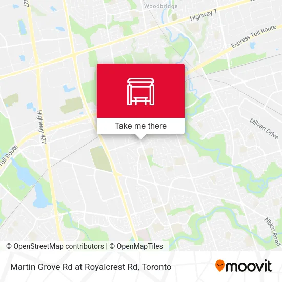 Martin Grove Rd at Royalcrest Rd map