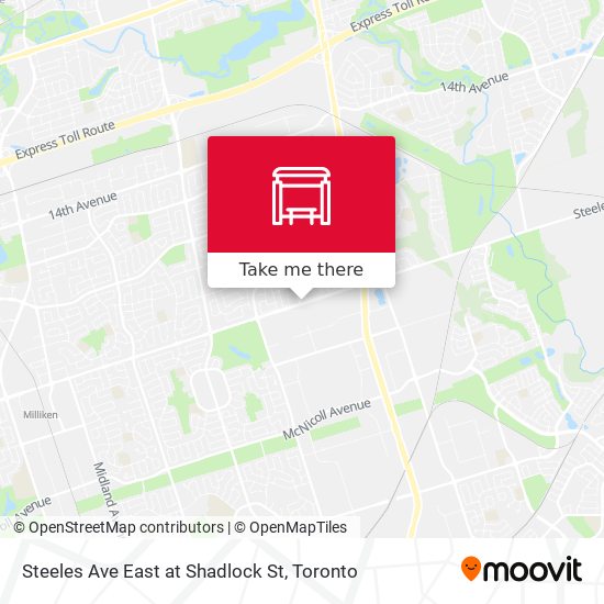 Steeles Ave East at Shadlock St map