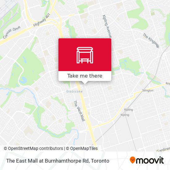 The East Mall at Burnhamthorpe Rd map