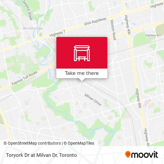 Toryork Dr at Milvan Dr map