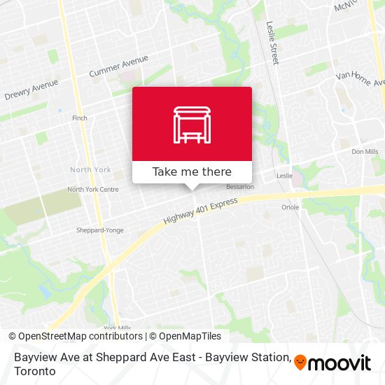 Bayview Ave at Sheppard Ave East - Bayview Station map