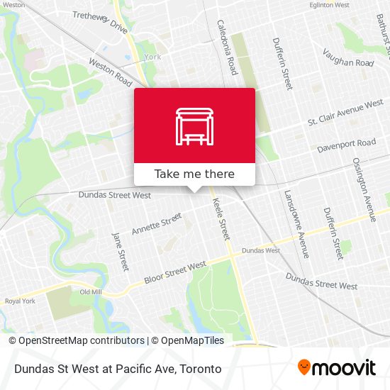 Dundas St West at Pacific Ave map
