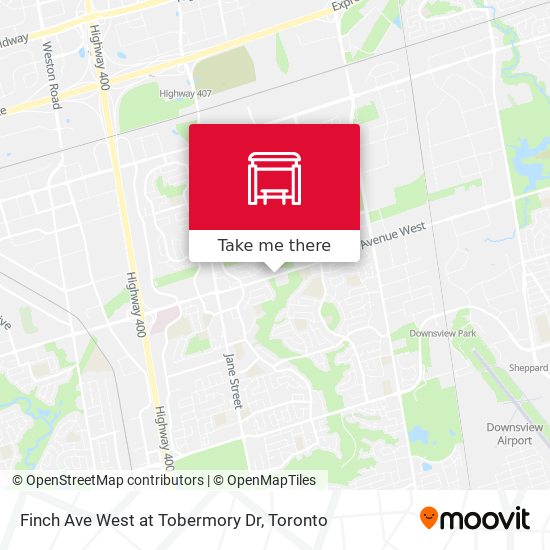 Finch Ave West at Tobermory Dr map