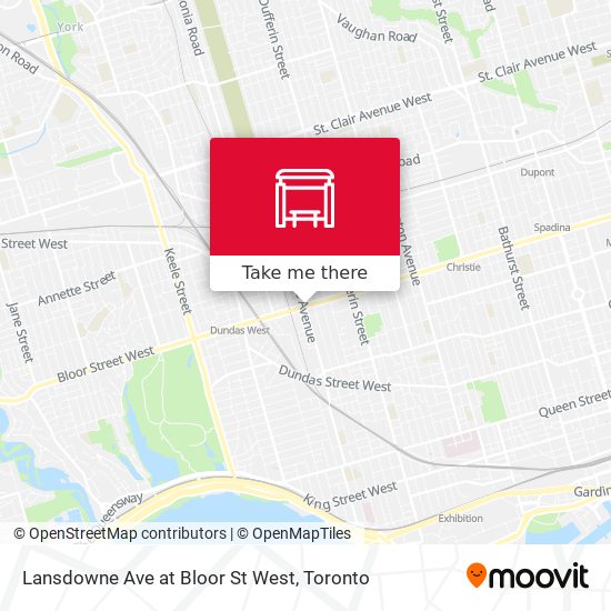 Lansdowne Ave at Bloor St West map