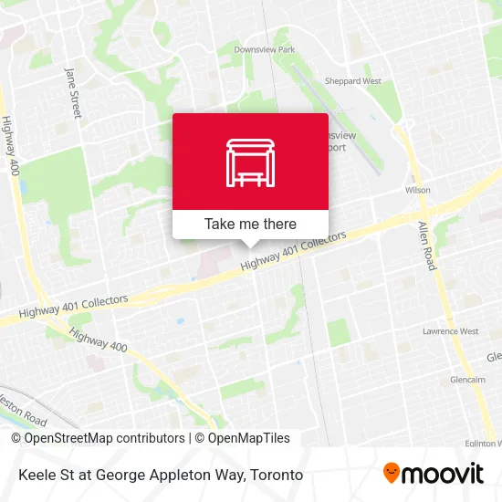 Keele St at George Appleton Way map