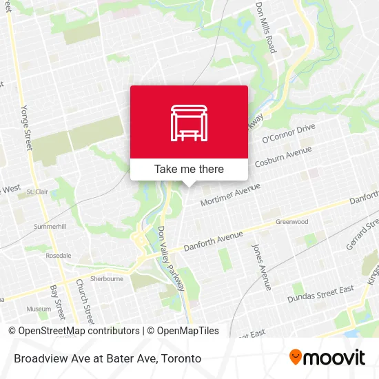 Broadview Ave at Bater Ave map