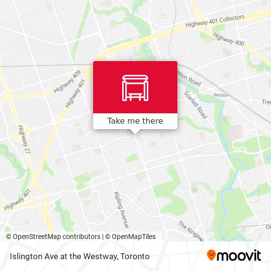 Islington Ave at the Westway map