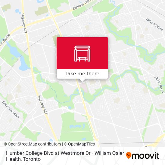 Humber College Blvd at Westmore Dr - William Osler Health map