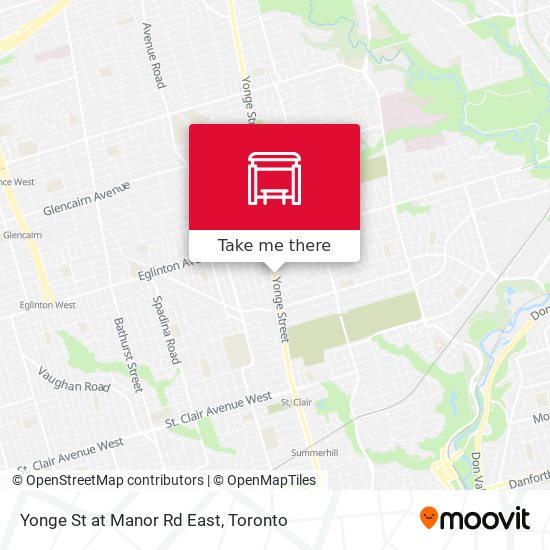 Yonge St at Manor Rd East map