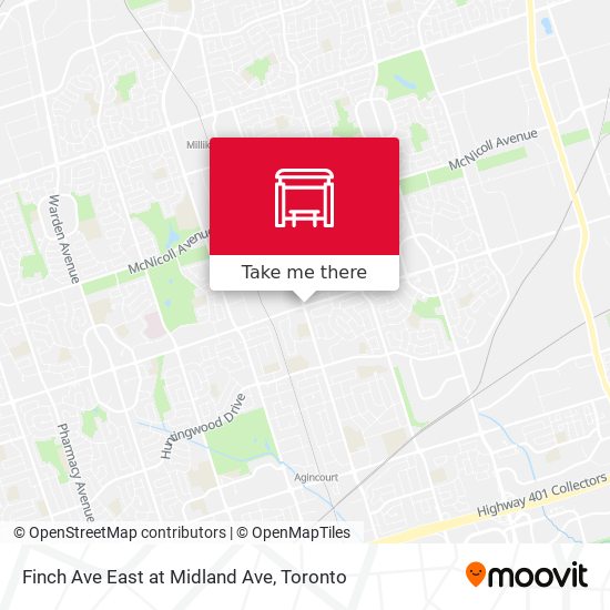 Finch Ave East at Midland Ave map