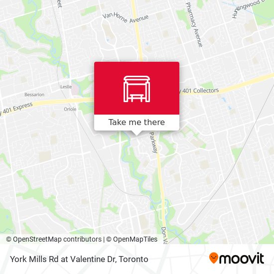 York Mills Rd at Valentine Dr map