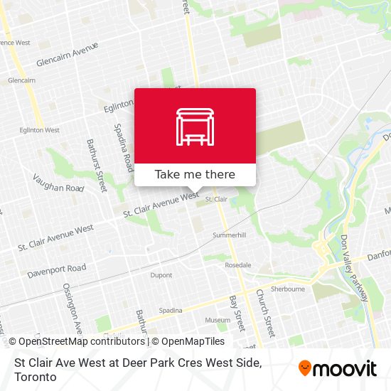 St Clair Ave West at Deer Park Cres West Side map