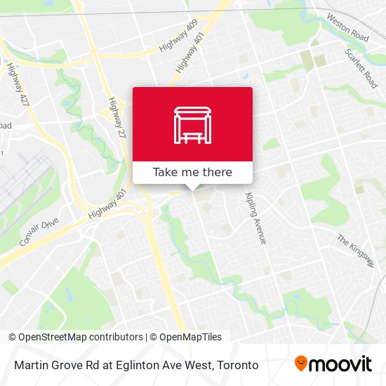 Martin Grove Rd at Eglinton Ave West map