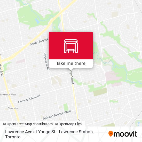 Lawrence Ave at Yonge St - Lawrence Station map