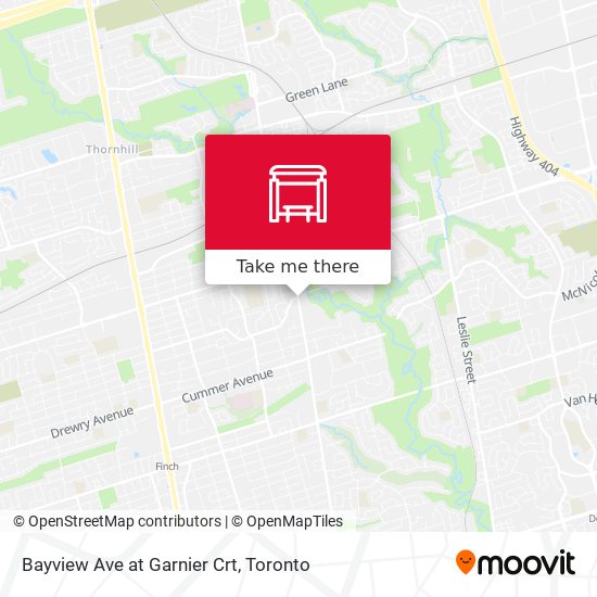 Bayview Ave at Garnier Crt map