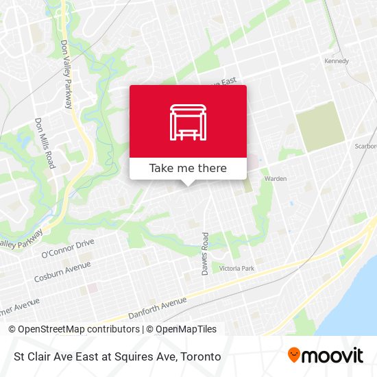St Clair Ave East at Squires Ave map