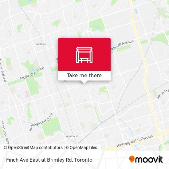 Finch Ave East at Brimley Rd map